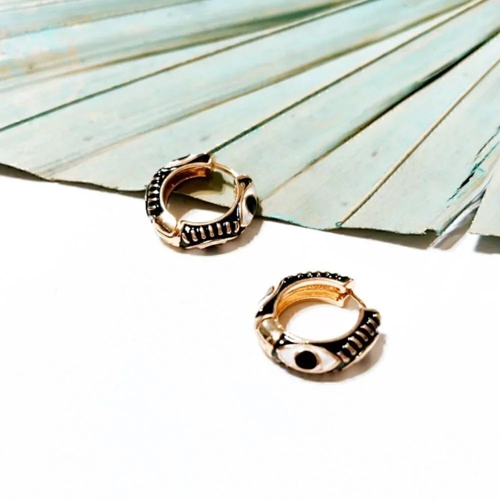 Evil eye hoop earrings #30